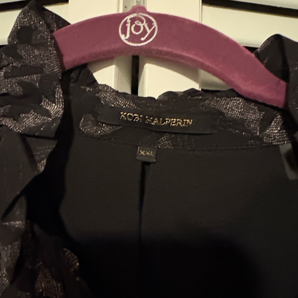 Kobi Halperin Black and grayish Long Sleeve Dress with waist tie. - Picture 3 of 8